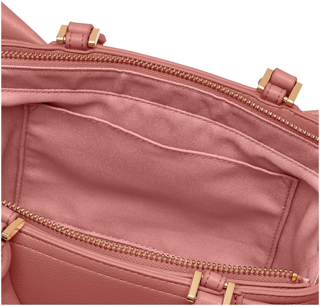 SAMANTHAVEGA Women's Magenta Frill Tote Bag with Heart Pouch