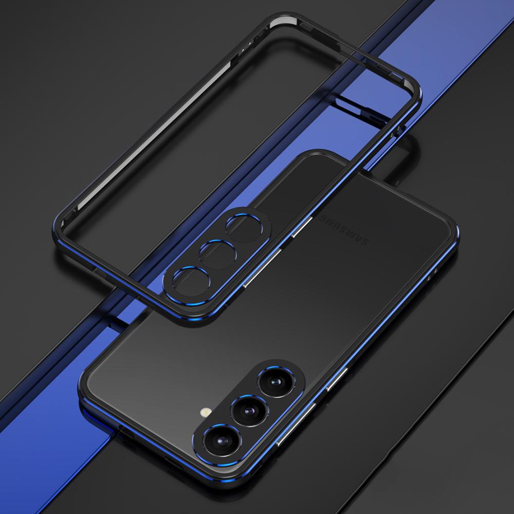 

Для Samsung Galaxy S25 Бампер Металева рамка Чохол для телефону із захистом об єктива камери Black/Blue