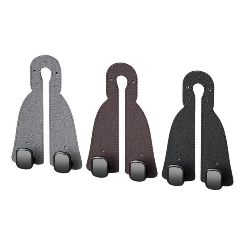 1 Piece 10Kg Large Load-Bearing Alloy Hook Hanger Tool Universal Car Headrest Hook Premium Suede Rear Seat Hanging Dual Hook