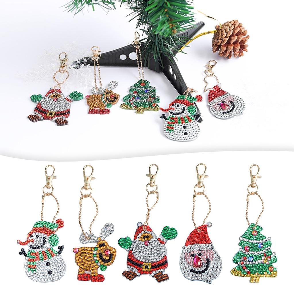 5D Keychain Kit for Adults Christmas Full Drill Diamond