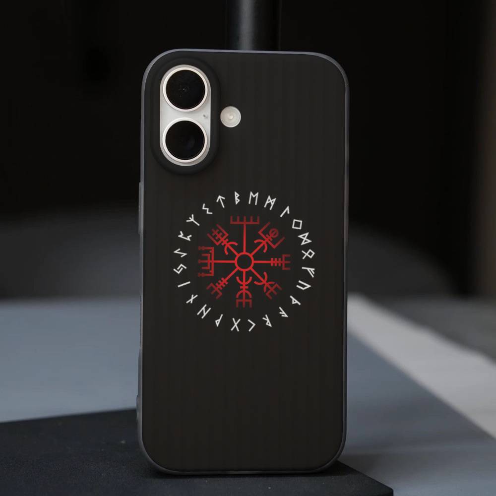 V-Viking Logo V-Vegvisir Luxury Phone Case For IPhone 17 Air 16 15 14 13 12 11 Pro Max Pro Plus Ripple Shockproof