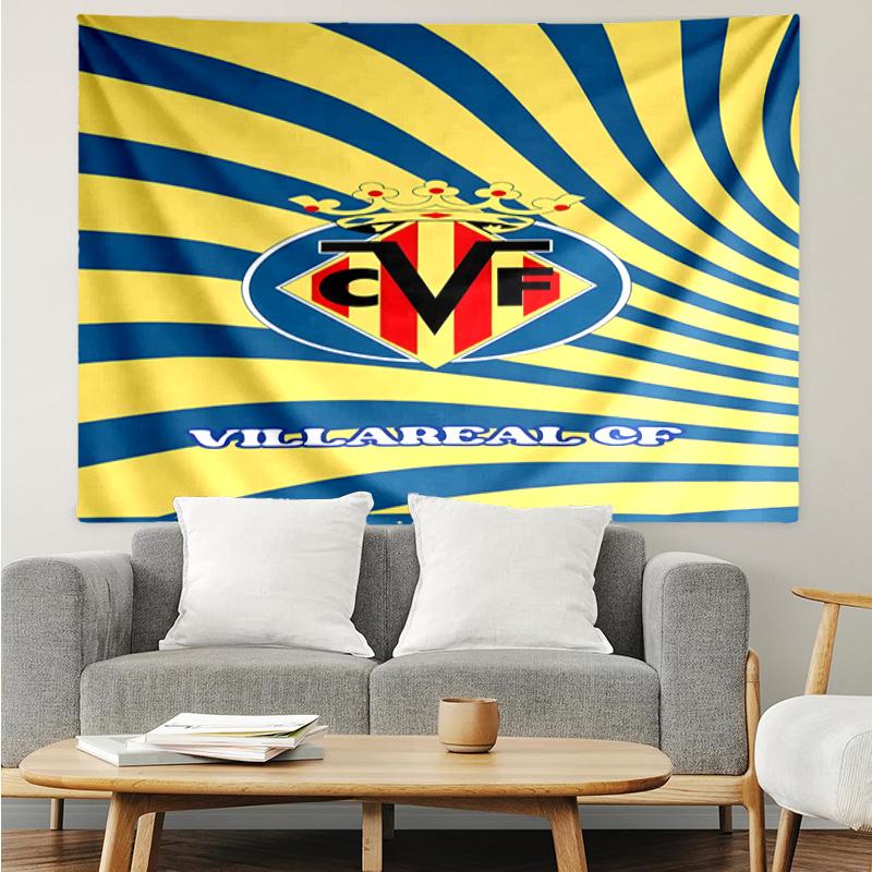Villarreal Cf Football Club Tapestry, Unique Design Tapestry, Suitable for Bedroom,Livingroom, Playroom,Heartwarming Fan Holiday Gifts