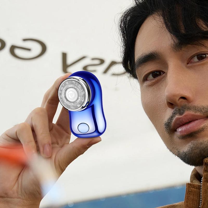 Tragbarer Mini-Bartrasierer für Männer Elektrischer LED-Display-Rasierer Reise Bartmesser Körperhaartrimmer Entferner