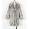 Men's Mid-Length Faux Fur Coat Lapel Warm Winter Overcoat Casual Streetwear