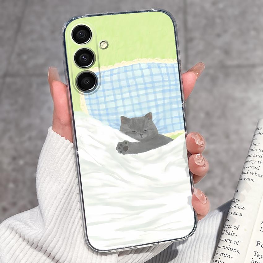 Casing For Samsung A16 A17 A15 A14 A13 A12 A10 A26 A25 A24 A23 A22 Phone Cover Cute Penguin Pattern Transparent Silicone Shell For Samsung Bumper Case