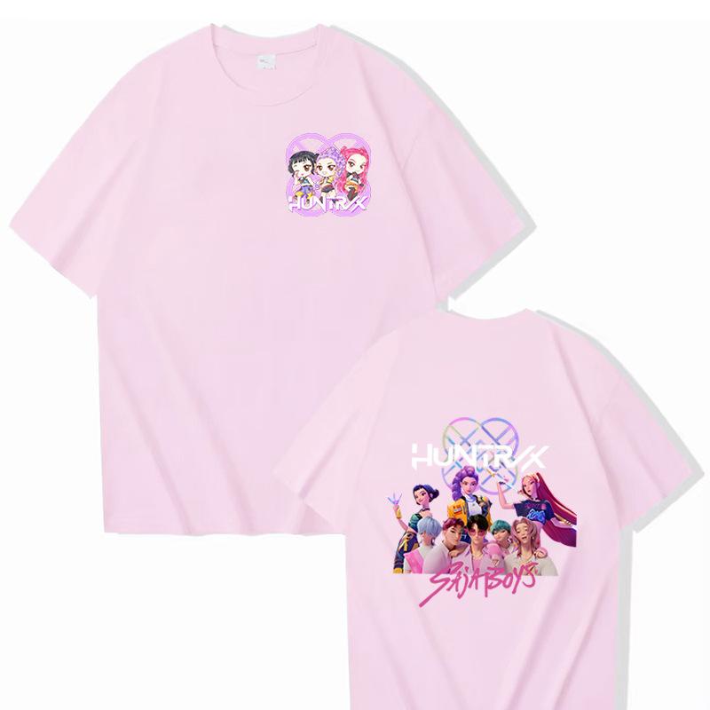 16 Colors Fashion T-shirt Cartoon KPop Demon Hunters Elements Printing Adult Trendy Men's Fashion Casual Plus Size Women's Street Top