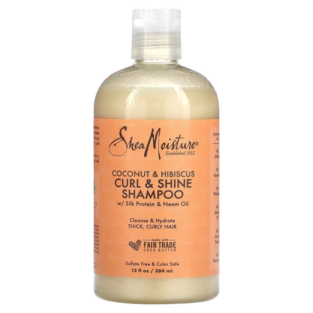 Curl & Shine Shampoo, Coarse Curly Hair, Coconut & Hibiscus, 384 Ml (13 Fl Oz)