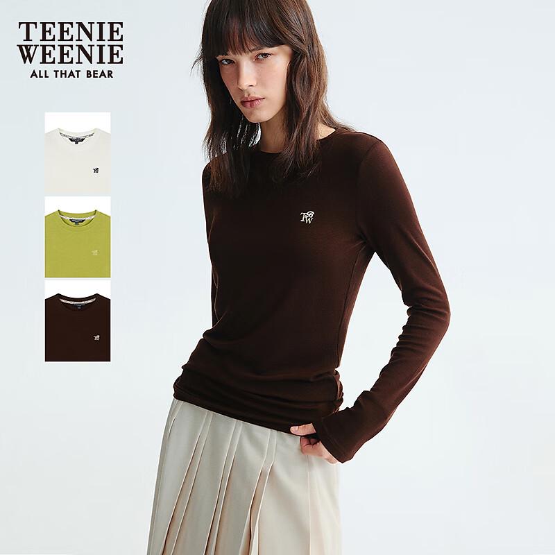 Teenie Weenie Embroidered Bear Tencel Wool Blend Long Sleeve T-Shirt M