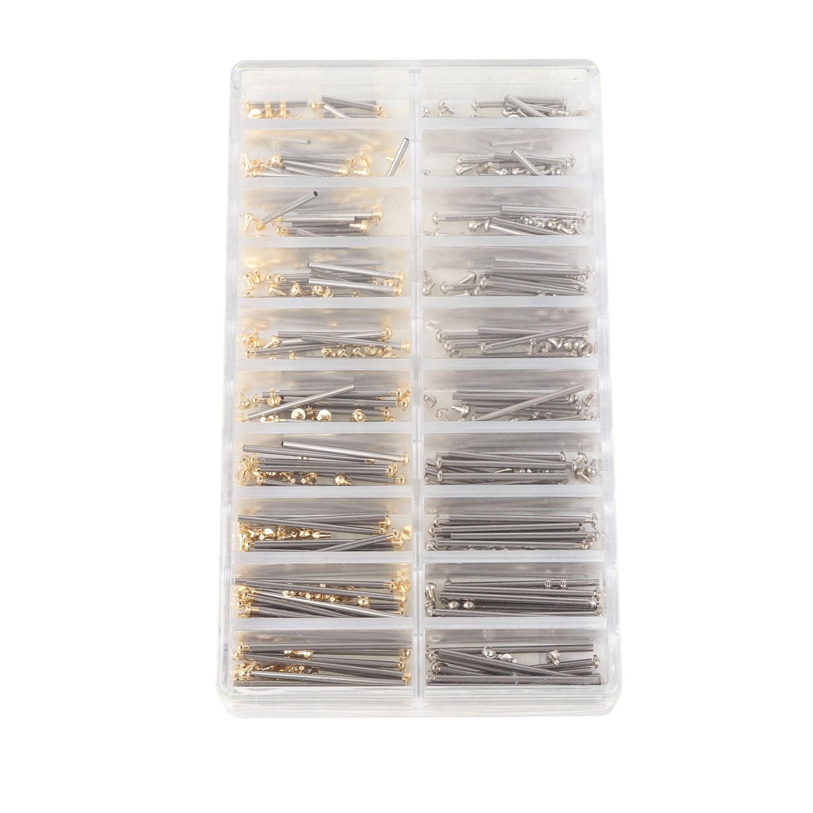 

200pcs Watch Screw Tube Stainless Steel 10 Size 1.3mm Width Watch Strap Connection Rod Screw Link Pin Gold Silver