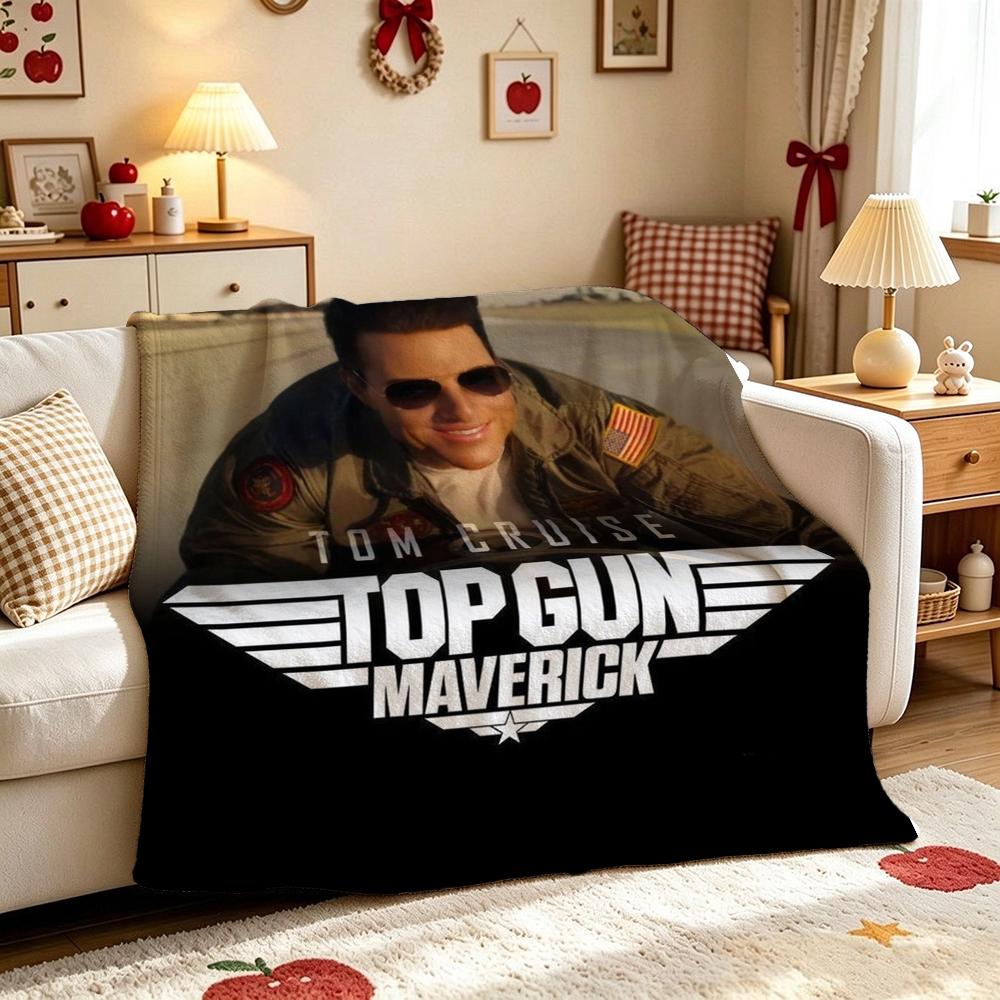Top Gun Maverick Movie Poster Pattern Blanket Fluffy Plush Throw Blanket For Living Room Gaming Room Home Decor Holiday Gift