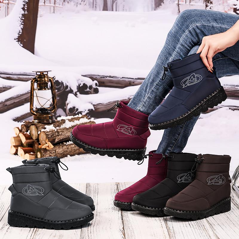 Women's Winter Snow Boots With Faux Fur Lined Warm Waterproof Walking Ankle Booties for Women Comfort Non-Slip Platform Short Boot Shoes With Zipper