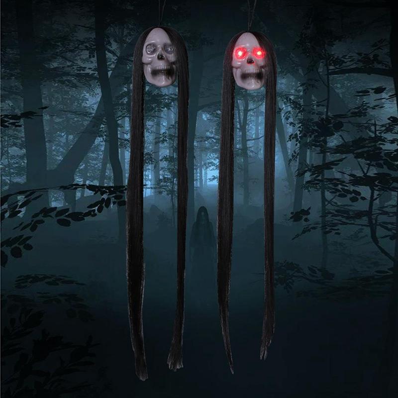 

Halloween Long Hair Glowing Female Skeletons Ghosts Hanging Ghosts Skeletons Haunted Houses Secret Room Scenes Decorations чёрный