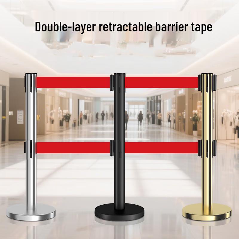 Double-Layer Ret Retractable Queue Barrier Stanchion