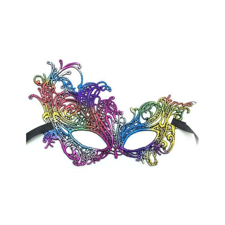 Sexy Cosplay New Halloween Colorful Bronzing Lace Eye Mask Sexy Masquerade Party Unshaped Mask Festival Supplies