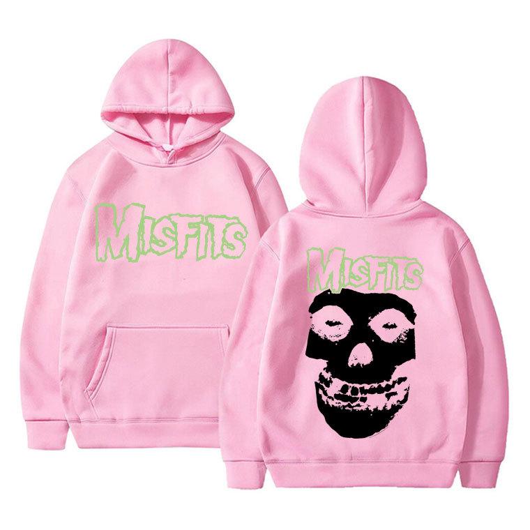 Horror Punk Misfits Skull Graphic Print Hoodie Men Gothic Men Womnen Autumn Fashion Design Pullover Men's Fleece Hoodies