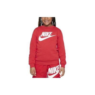 Nike Sportswear Club Fleece Logo Print Rundhals-Sweatshirt Kinder-Sweatshirt Rot FD2992-657