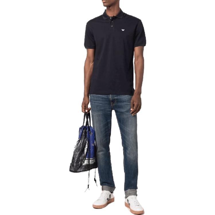 EMPORIO ARMANI Micro Eagle Mercerised Pique Polo Shirt 8N1FQ2-1JTKZ-0920