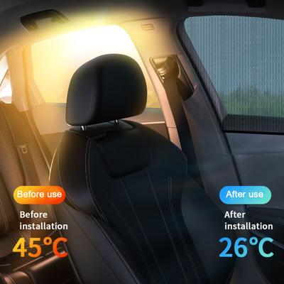 2Pcs Car Side Window Sun Shades UV-proof Sun Protection Mosquito Net Curtain Car Front Rear Window Sun Shades