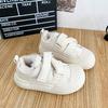 6633 aksamitne buty na platformie z rzepami białe buty damskie 2024 nowe zimowe buty na deskę uniwersalne buty z torbą bawełniane buty