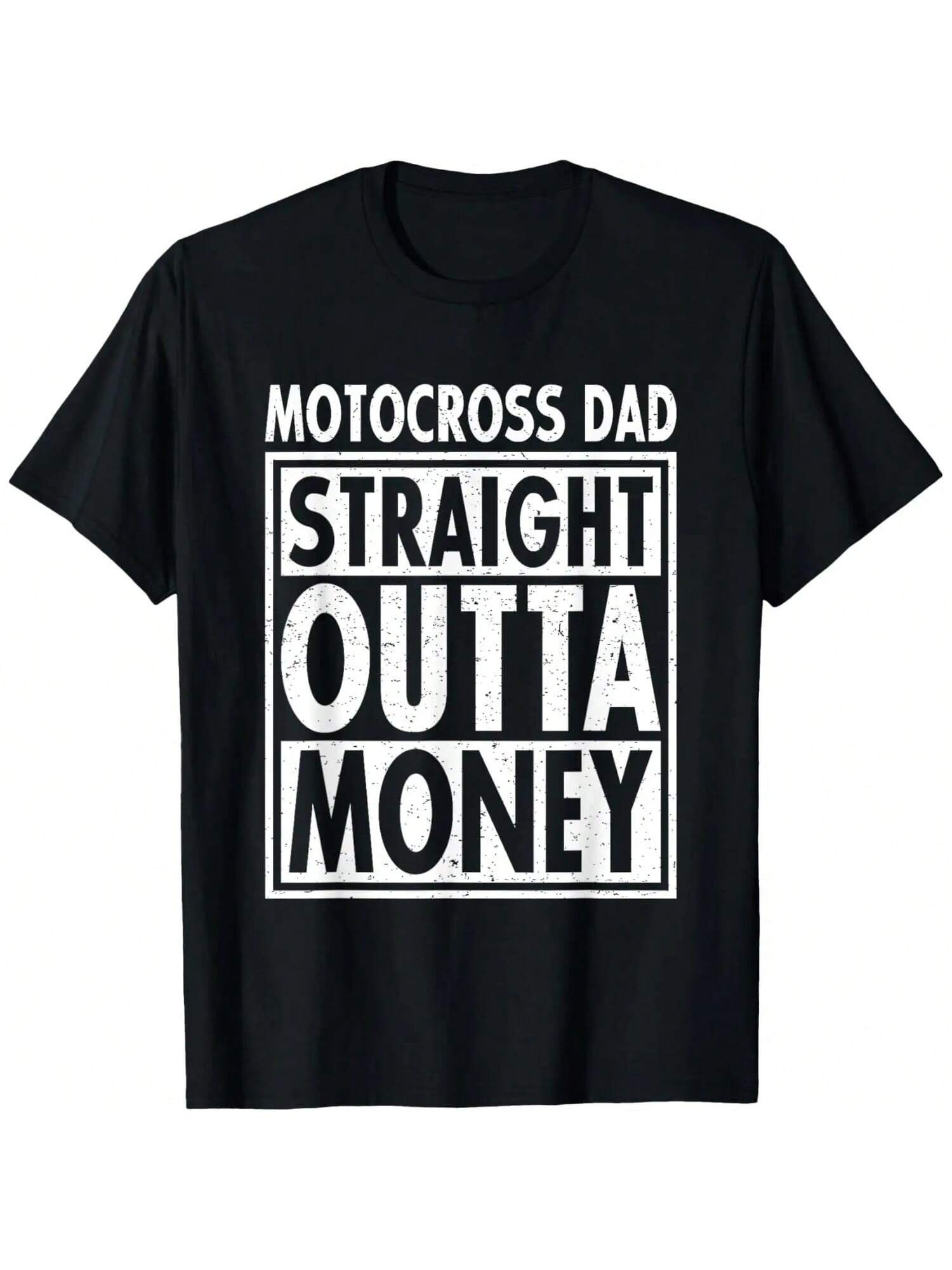 Motocross Dad Straight Outta Money Funny Birthday Gift Daddy T-Shirt S разноцветный
