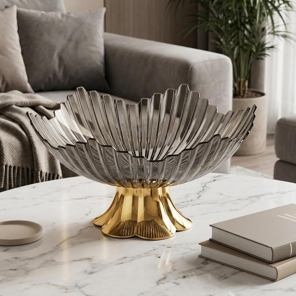 Multipurpose Pedestal Fruit Bowl Decorative Display Tray Stylish Centerpiece Fruit Basket for Living Room Kitchen Dining Table