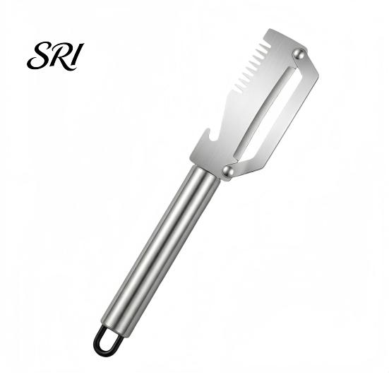 Non-slip Handle Peeler Stainless Steel Vegetable Multi-Function Fruit Potato for Pineapple Pumpkin Sugarcane Ergonomic Bottle Opener Rust-Proof