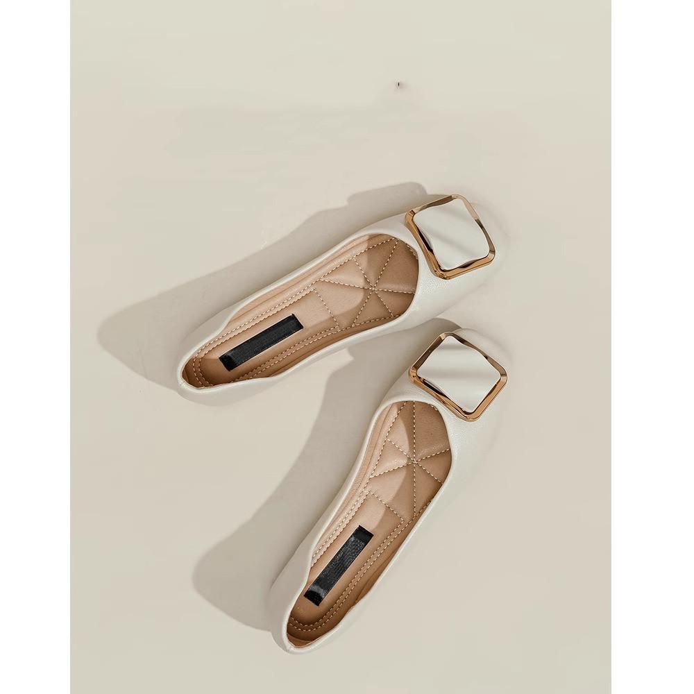 Late evening wind fairy gentle flat-soled single shoes women's summer low-heeled shallow mouth Doudou shoes versatile soft-soled shoes spring and