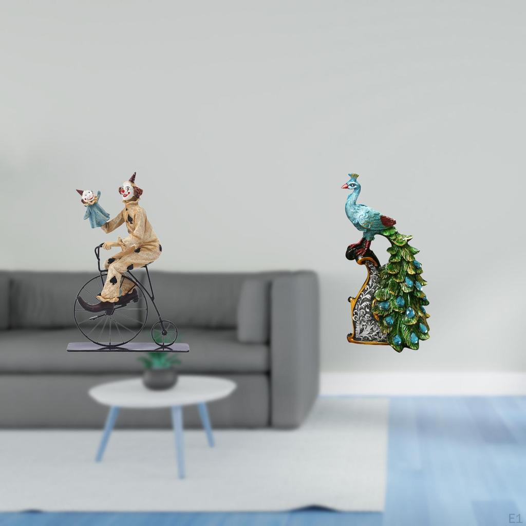 Clown Figurine Statue Sculpture Collection Statuette Ornament for Table Centerpiece Cabinet Dining