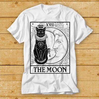Tarot Card XVII The Moon Egypt Black Cat Best Seller Gift Tee T Shirt 1960