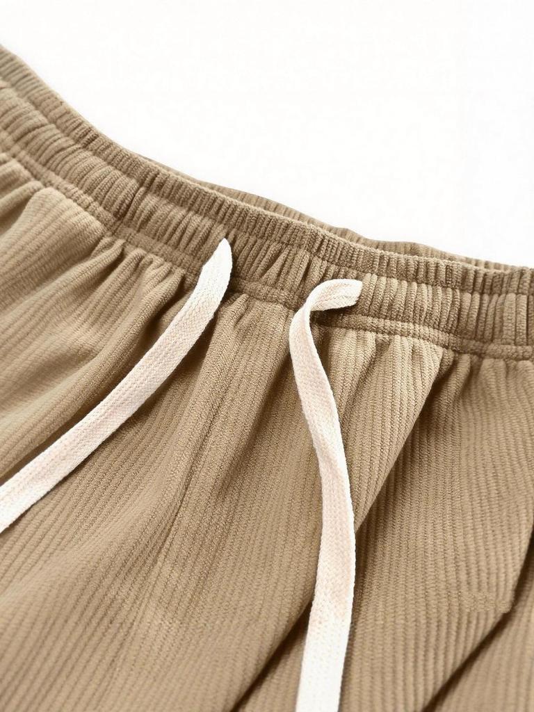 Men's Chenille Corduroy Loose Straight-Leg Pants - Comfortable, Versatile Sweatpants for College Students.