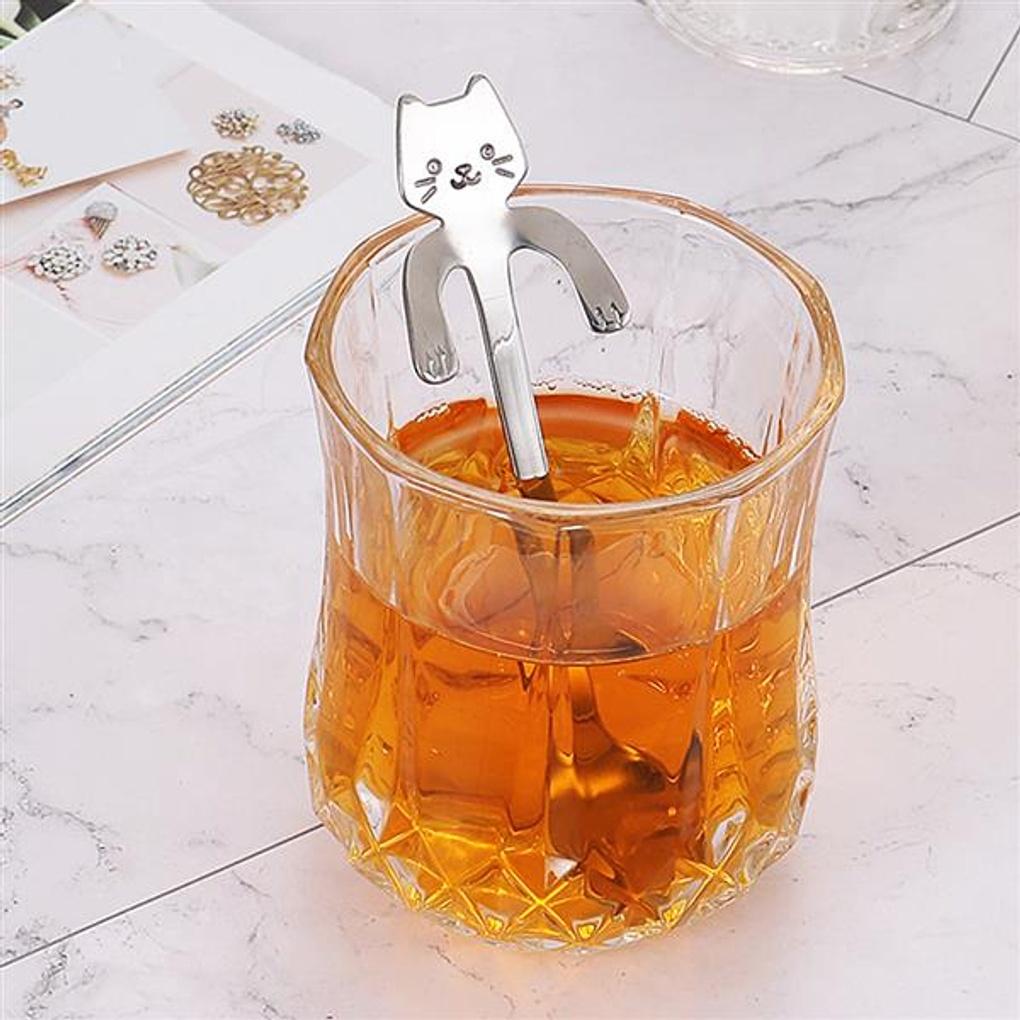 Cat Arm Cup Holder Teaspoon Holder Dessert Stainless Steel Home Cafe