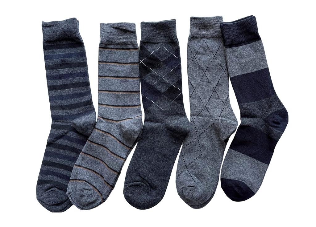 Eden Japan Business and Casual Antibacterial and Sizes Set of your D12 Men's Socks, Odor-Resistant, 25-27cm, 5-Pair (Pattern choice)
