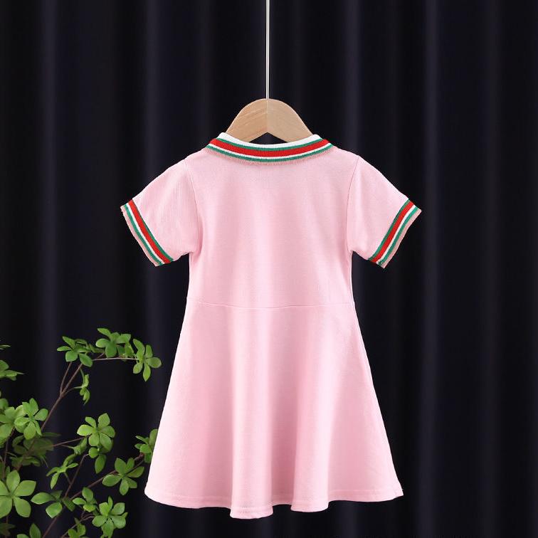 Letnie sukienki dla dziewczynek na co dzień Sukienka w wiśniowy wzór z krótkim rękawem Sukienka dla dzieci Sukienki dla maluchów