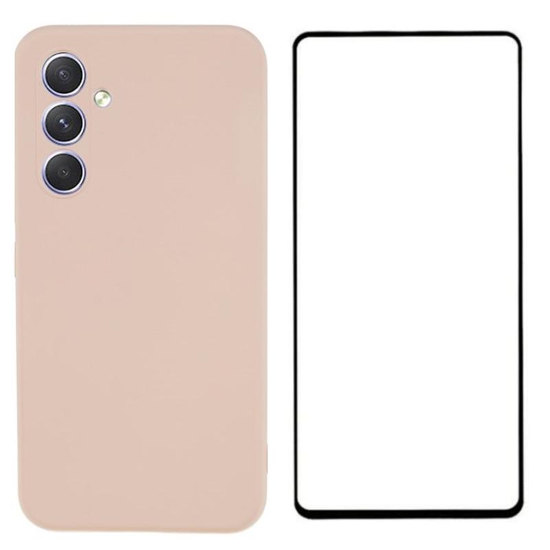 Für Samsung Galaxy S23 FE Hülle TPU Handyhülle mit Displayschutzfolie (Präziser Ausschnitt)