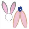 Easter Rabbit Costume Set Plush Rabbit Ears Hair Bands Rabbit Ears Headbands Bowtie Tail Set Animal Hair Hoop Set