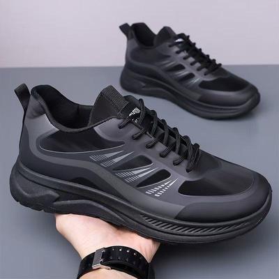Autumn New Black Lace-up Men's Shoes Lightweight Soft-soled Sports Shoes Simple and Versatile Comfortable Casual Shoes
