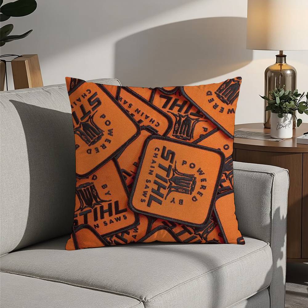 S-STIHLs Chainsaw Logger Pillow Case Sofa Decorative Home Double-sided Printing Short Plush Cushion Pillow Cover Holiday Gift