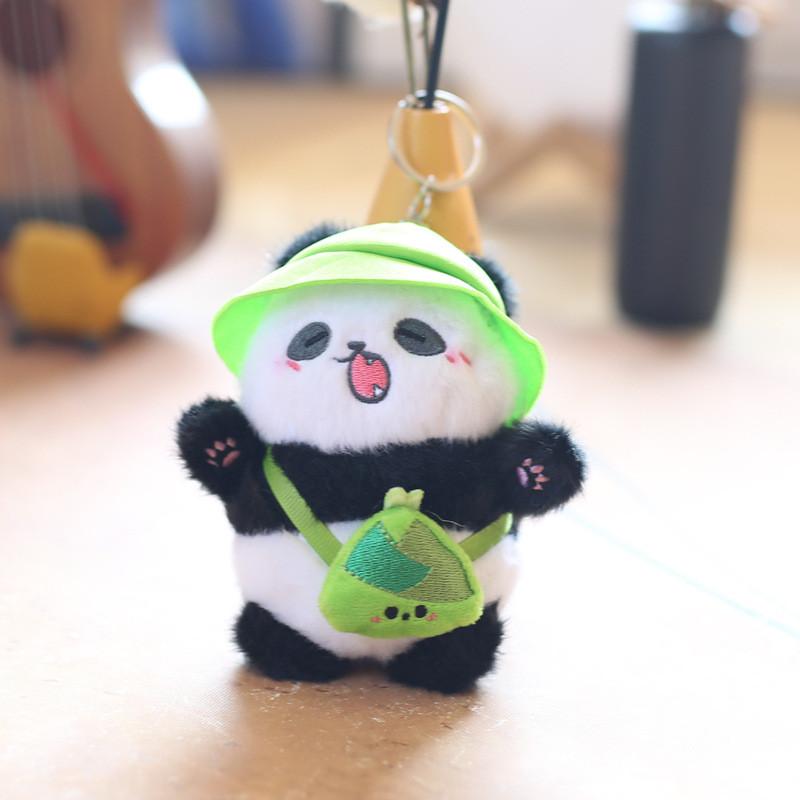 Charming Mini Plush Panda Keychain Cozy Stuffed Animal Hanging Doll For Kids