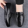 Fashionable Korean Style Leather Casual Shoe Lightweight Comfortable Driving Loafers Soft Soled Men Business Elegant Daily Shoes