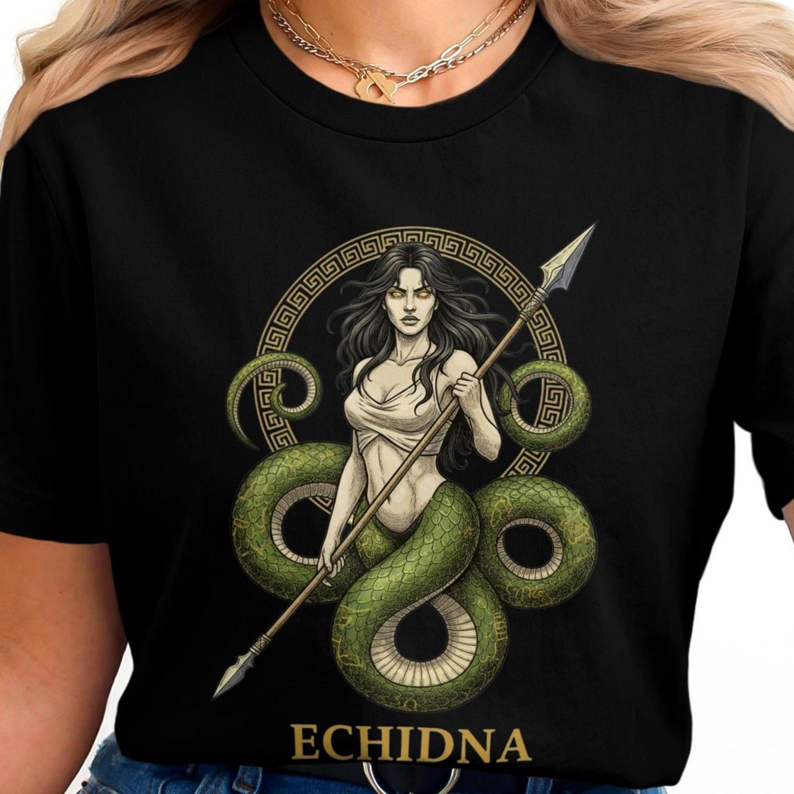 Echidna T-Shirt | Greek Mythology | Monster Serpent Woman M