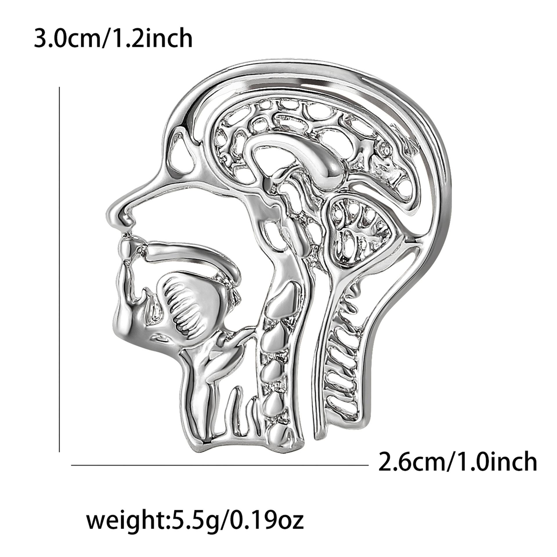 

Персонализированная креативная брошь из сплава с гальваническим покрытием в виде головы, простая модная мужская и женская одежда, ювелирное украшение на корсаж