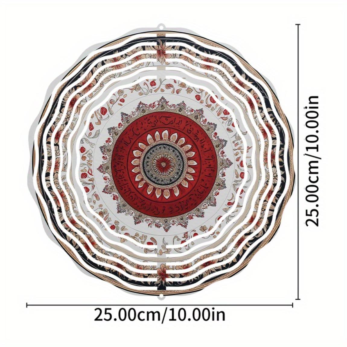 

Элегантная 3D металлическая ветряная мельница с красными цветочными узорами и арабской каллиграфией – Не требует электричества, Идеально подходит для декора дома и сада (Праздничный подарок) 01A