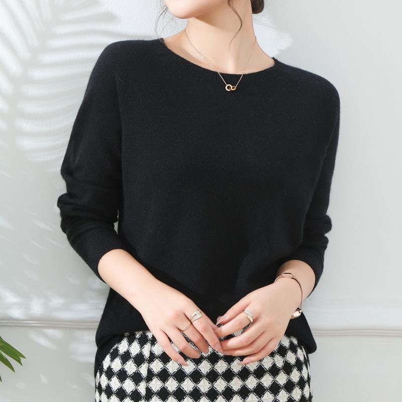 Women's 100% Pure Cashmere Round Neck Sweater - Autumn Winter Collection