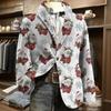 Men's Business Casual Christmas Print Corduroy Jacket