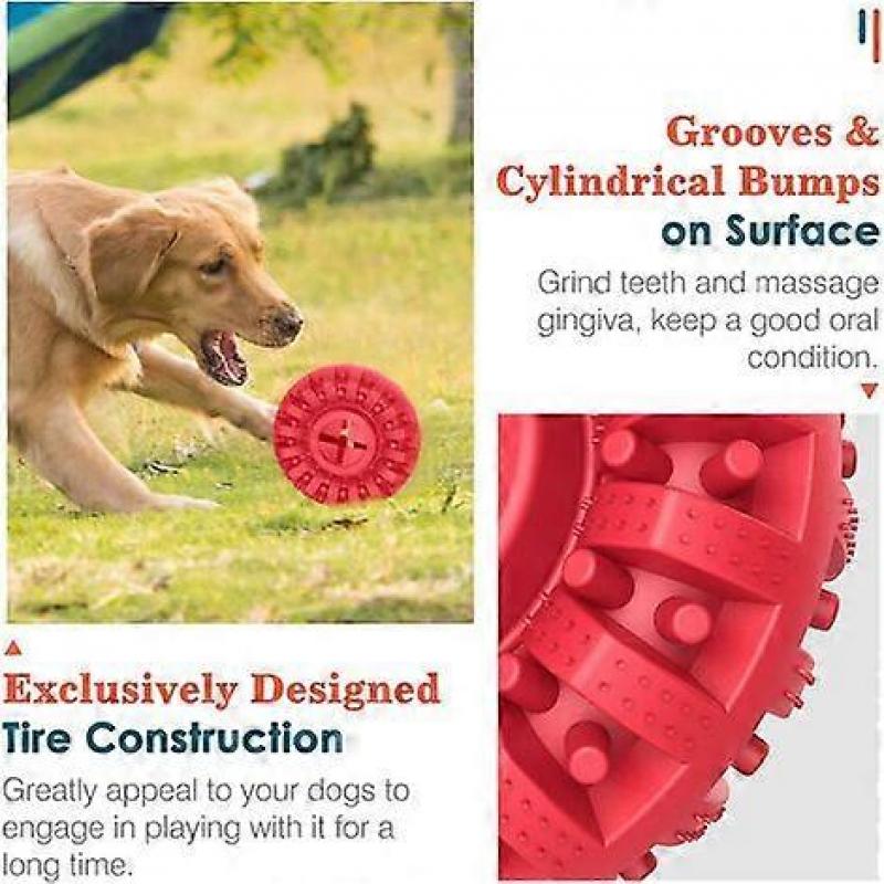 Durable Dog Chew Toy for Aggressive Chews, Solid Tire, Non-Toxic Resistant Rubber Teeth Cleaning Toys