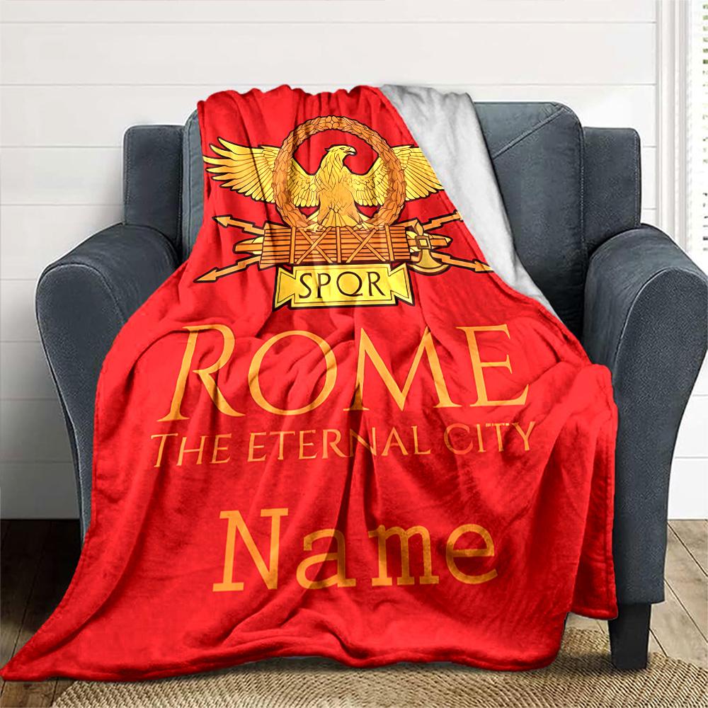 Customiz Name Personality SPQR logo Blanket Soft &Warm Sofa Office Bed Travel Lunch Break Blanket, Gift Suitable All Seasons