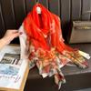 Small  Fresh  Elegant and Versatile Seaside Defense Beach Towel Dual-purpose Shawl Soft Gauze Women's Spring and Summer Long Silk Scarf