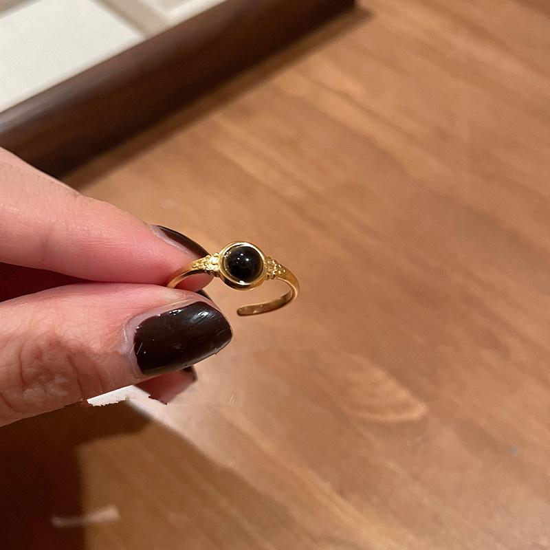 

New Vintage Tiger Eye Stone Rings For Women Retro Brown Resin Geometric Open Adjustable Index Finger Ring Aesthetic Jewelry Gift resizable
