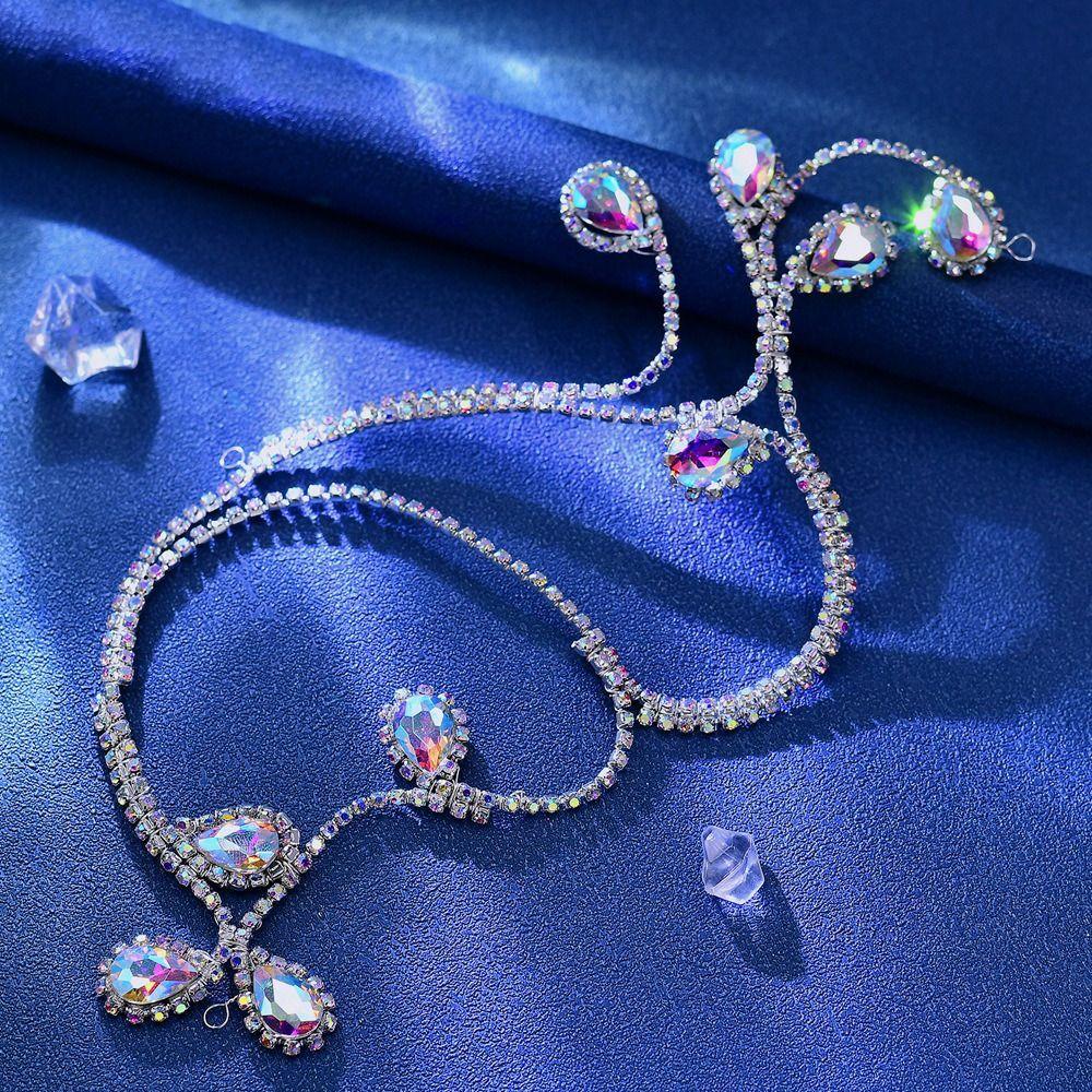Exquisite Rhinestone Wedding Headband Luxury Colorful Wedding Headpiece Party Outfits
