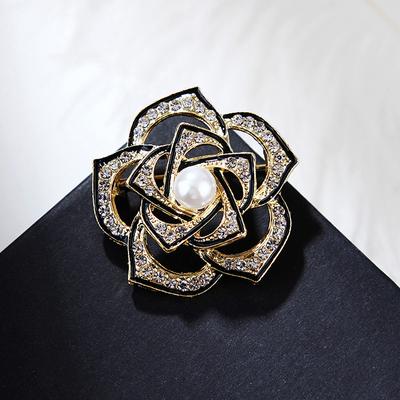 Pearl Camellia Brooches For Women Clothing Coat Jewelry Accessories Gift